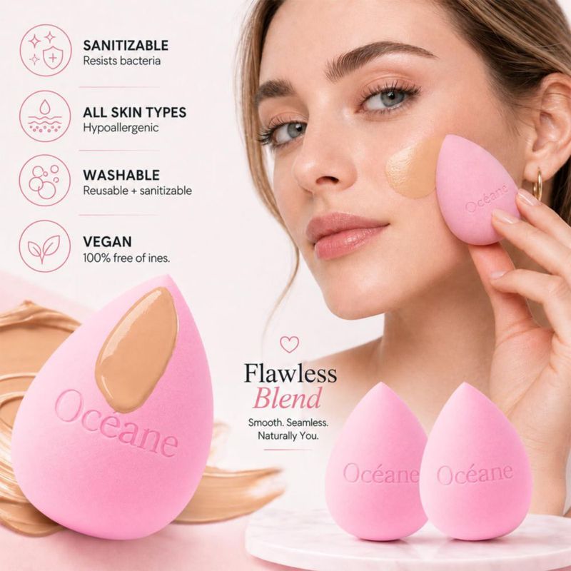 Set de 6 Esponjas de Maquillaje Océane HD sin Látex