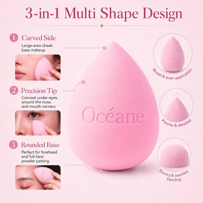 Set de 6 Esponjas de Maquillaje Océane HD sin Látex