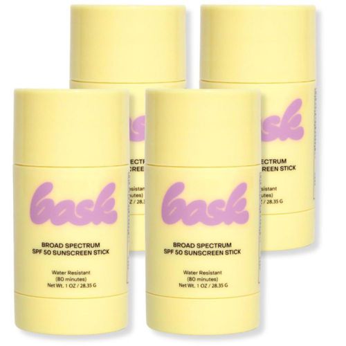 Barra de protector solar Bask SPF 50 28 g (pack de 4) sin fragancia