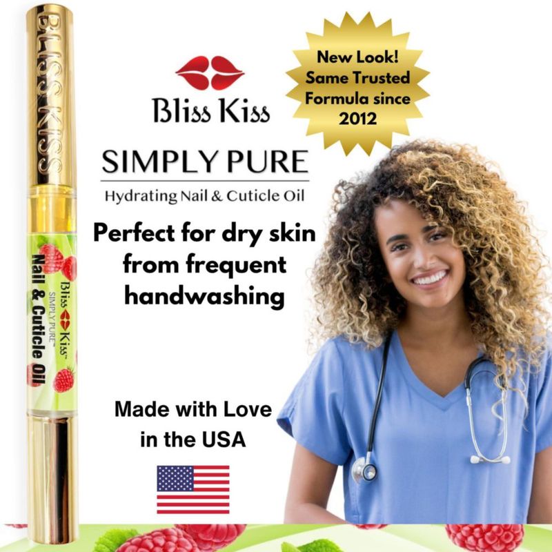 Aceite para Uñas Bliss Kiss Frambuesa con Vitamina E - Bolígrafo para Cutículas