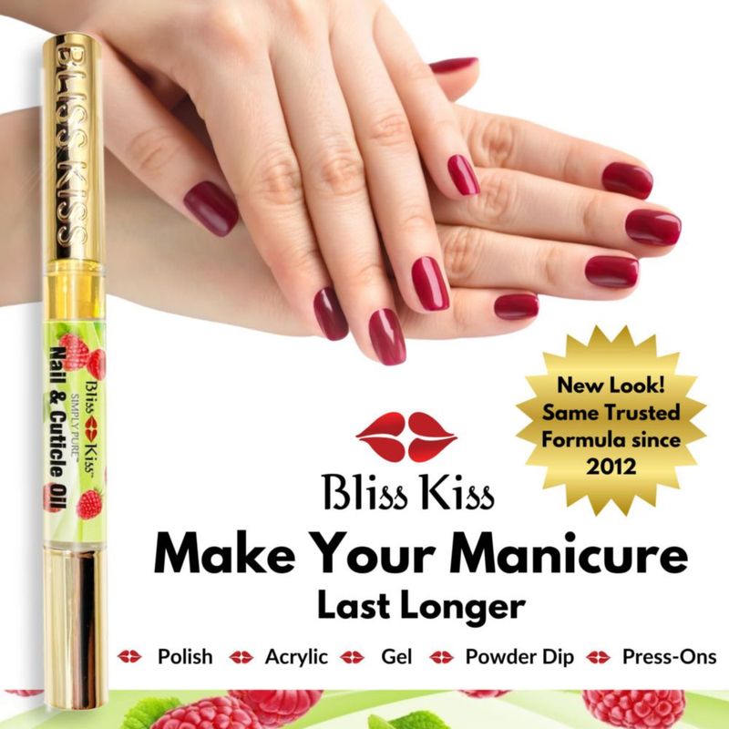 Aceite para Uñas Bliss Kiss Frambuesa con Vitamina E - Bolígrafo para Cutículas