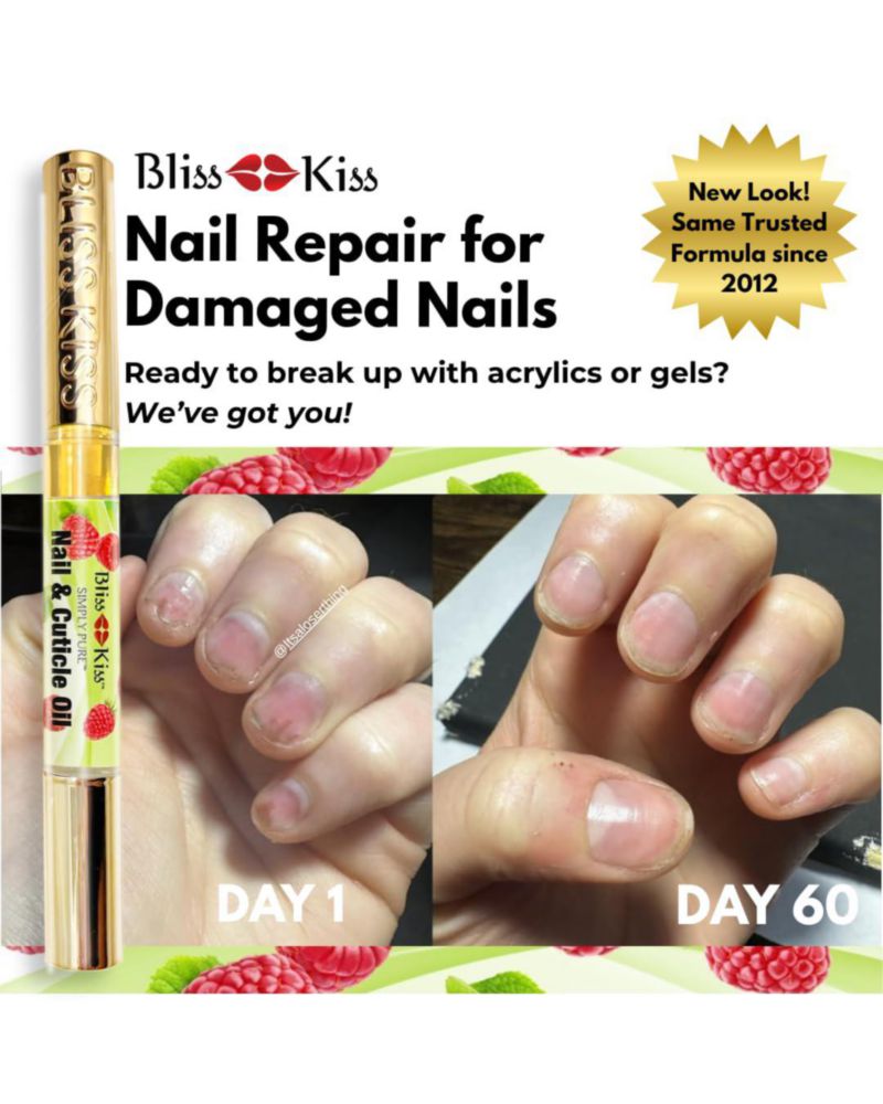 Aceite para Uñas Bliss Kiss Frambuesa con Vitamina E - Bolígrafo para Cutículas
