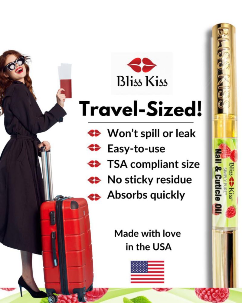 Aceite para Uñas Bliss Kiss Frambuesa con Vitamina E - Bolígrafo para Cutículas