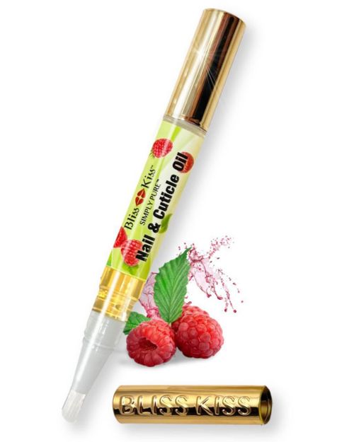 Aceite para Uñas Bliss Kiss Frambuesa con Vitamina E - Bolígrafo para Cutículas