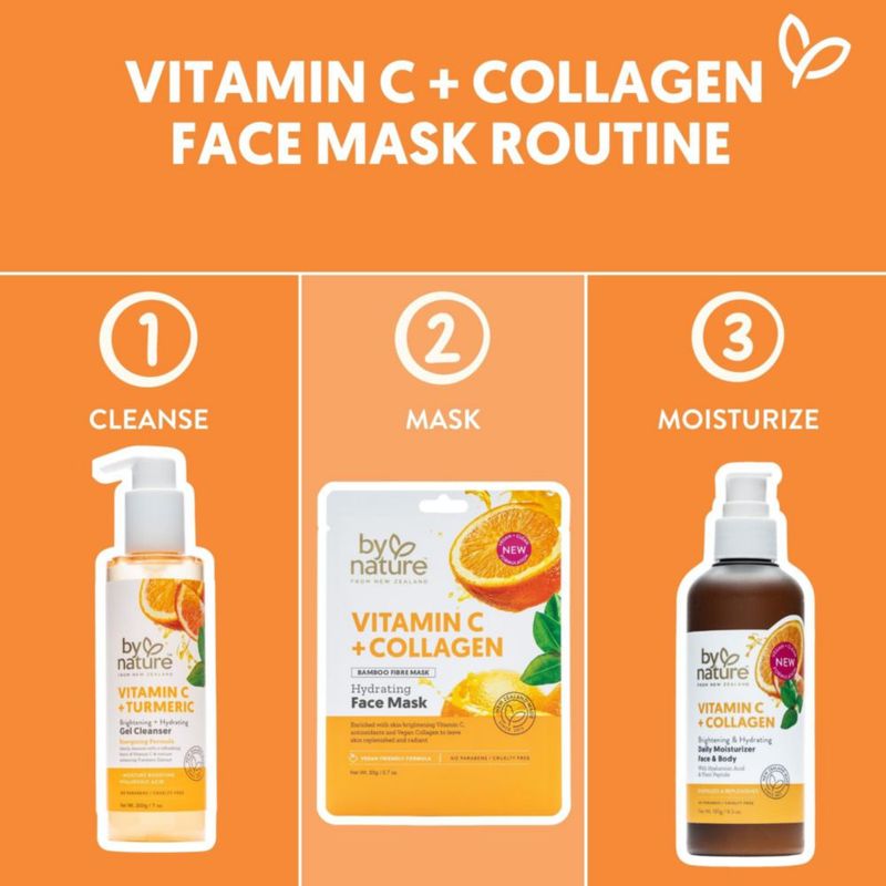 Mascarilla de hoja By Nature Vitamina C + Colágeno - Pack de 12