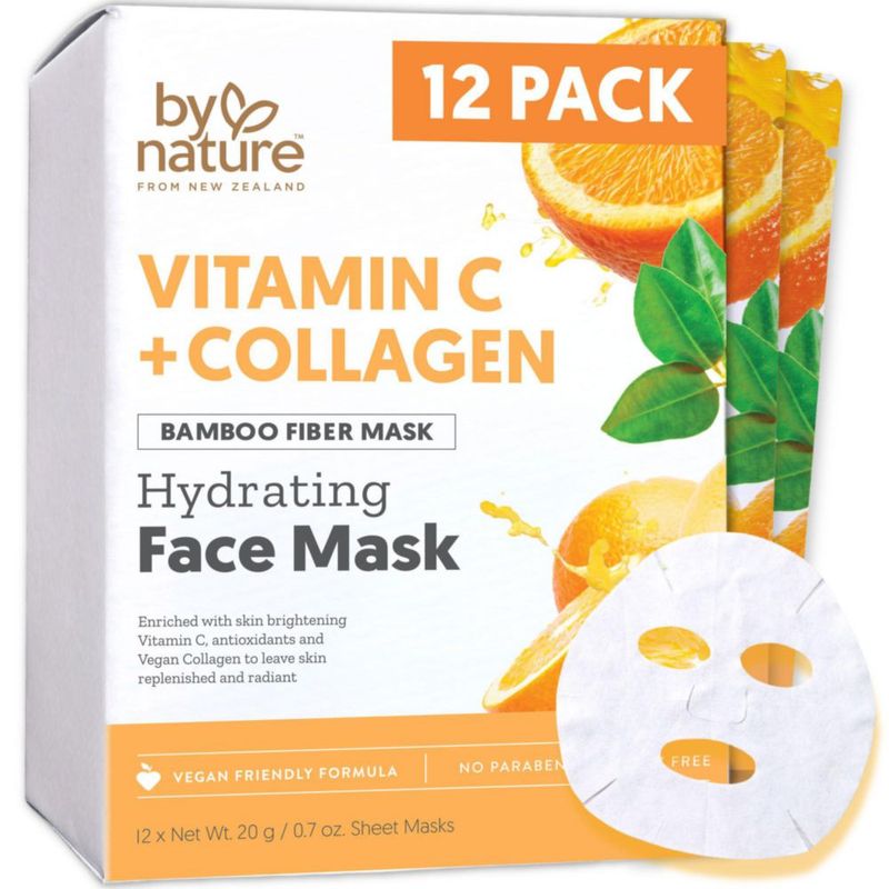 Mascarilla de hoja By Nature Vitamina C + Colágeno - Pack de 12