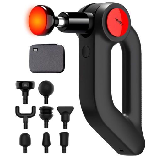 Pistola de Masaje HEYCHY 12 mm con Calor y 8 Cabezas - Negro