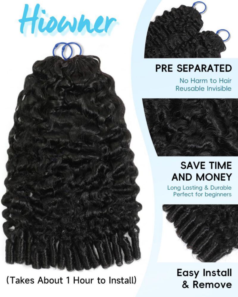 Extensión de cabello Hiowner 50 cm rizado con nudos milagro 120 g