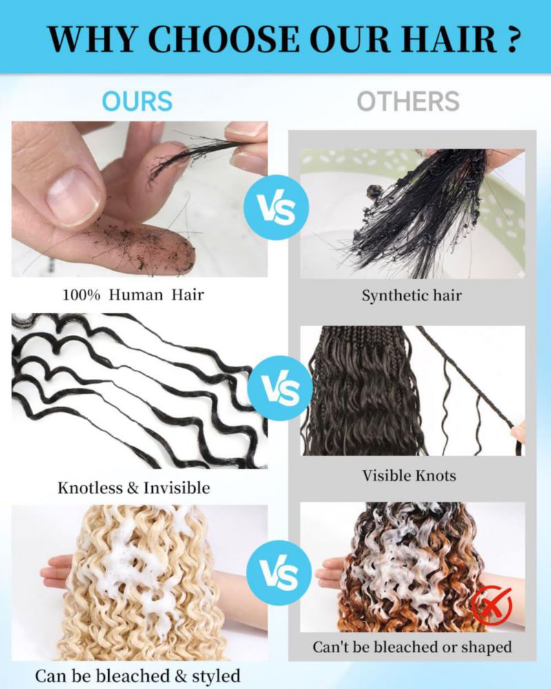 Extensión de cabello Hiowner 50 cm rizado con nudos milagro 120 g
