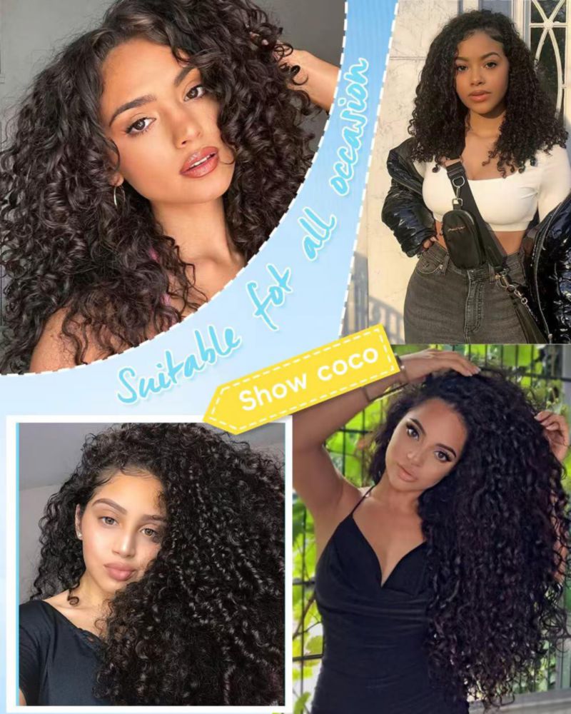 Extensión de cabello Hiowner 50 cm rizado con nudos milagro 120 g