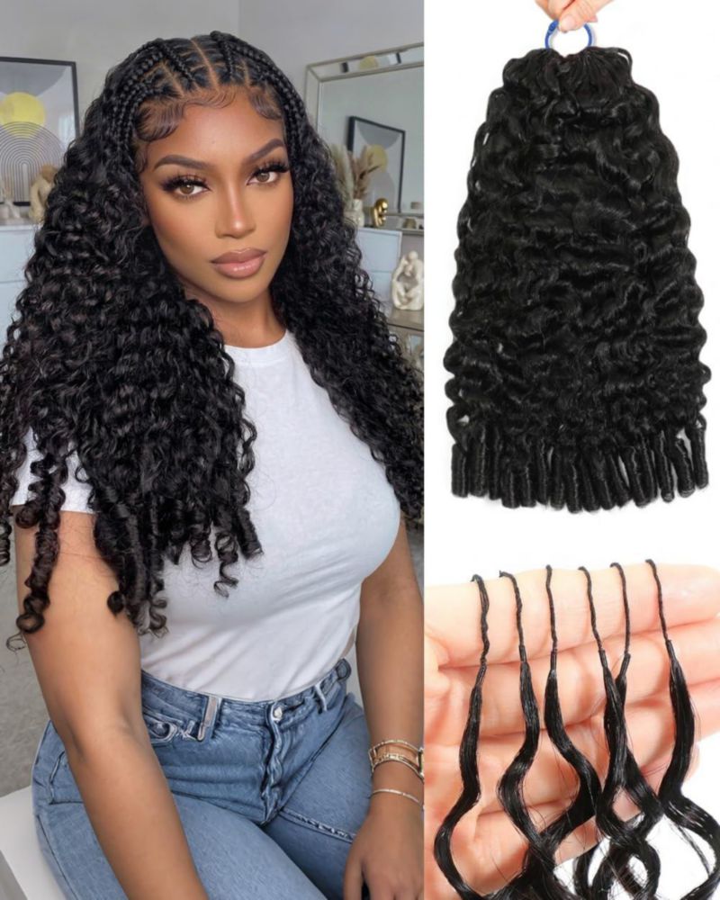 Extensión de cabello Hiowner 50 cm rizado con nudos milagro 120 g