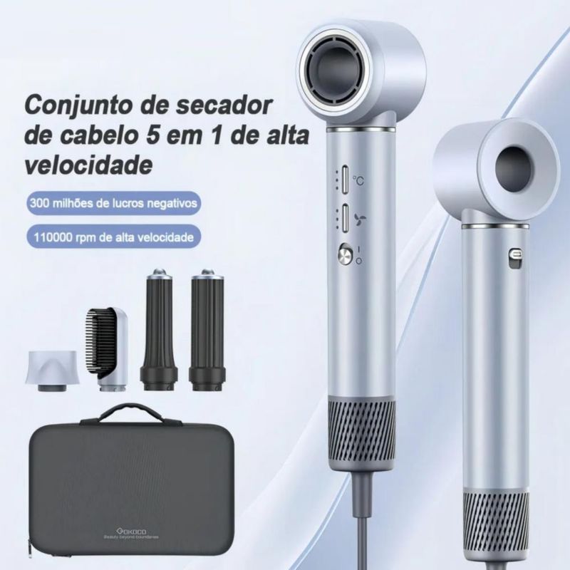 Secadora de cabello 5 en 1 Plateado