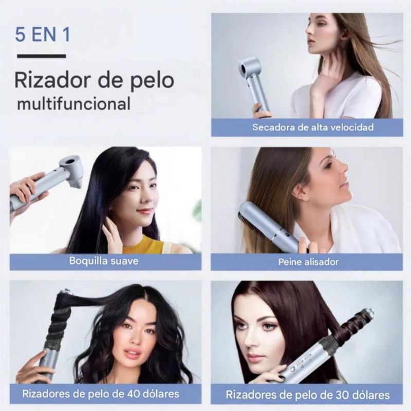 Secadora de cabello 5 en 1 Plateado