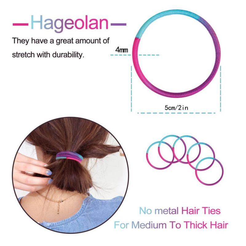 Goma para el cabello Hageolan 120 piezas 4 mm multicolor