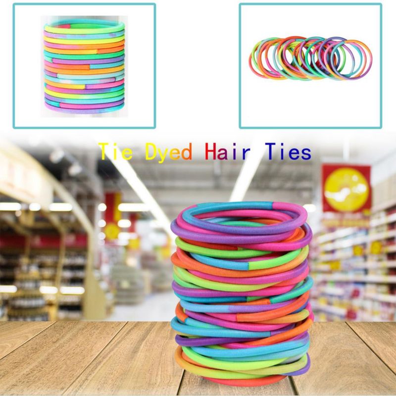 Goma para el cabello Hageolan 120 piezas 4 mm multicolor