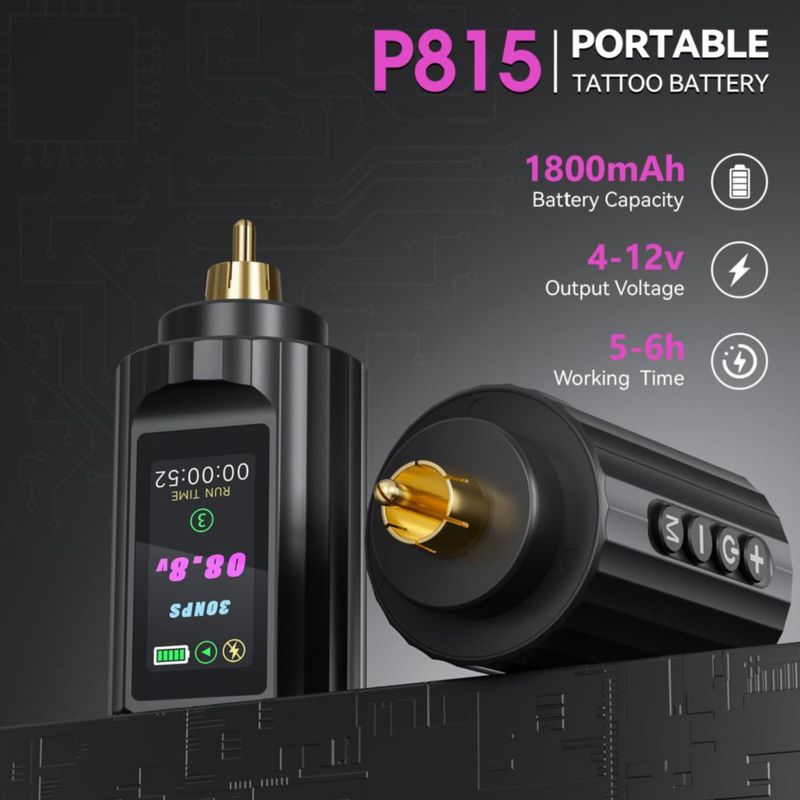 Pluma de Tatuaje Nazzor Inalámbrica 1800 mAh – Kit de Líneas y Sombreado
