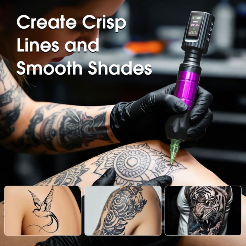Pluma de Tatuaje Nazzor Inalámbrica 1800 mAh – Kit de Líneas y Sombreado