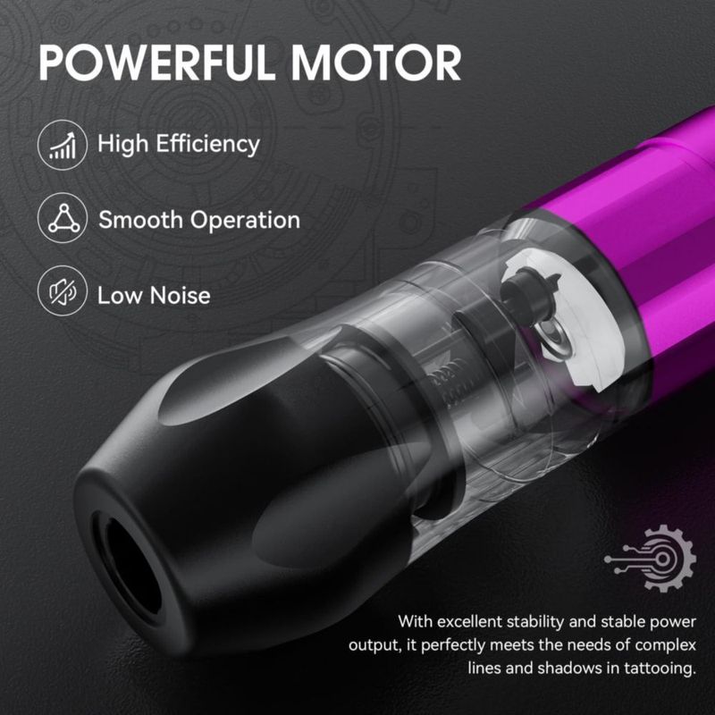 Pluma de Tatuaje Nazzor Inalámbrica 1800 mAh – Kit de Líneas y Sombreado