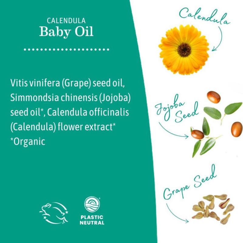 Aceite para bebé Earth Mama Calendula sin perfume 240 ml