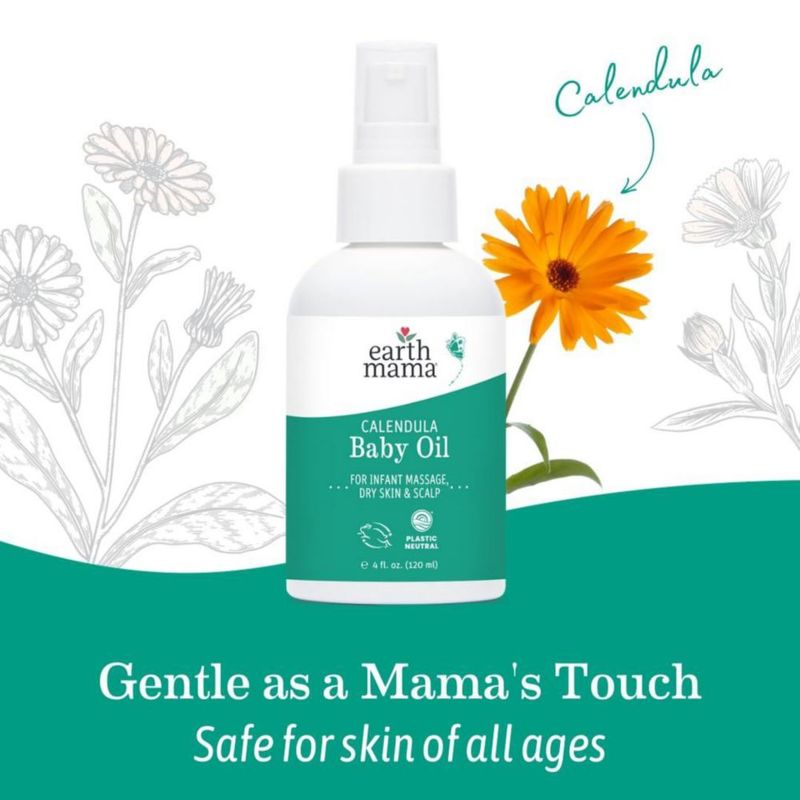 Aceite para bebé Earth Mama Calendula sin perfume 240 ml