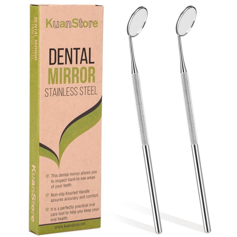Espejo Dental KuanStore 16 cm Acero Inoxidable (2 unidades)