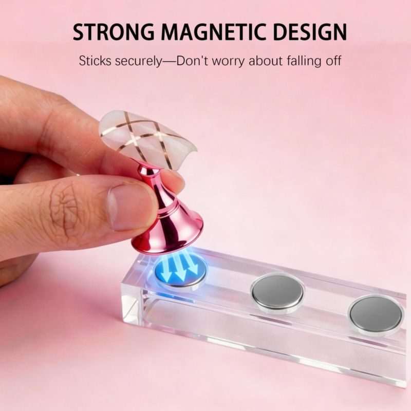 Soporte para Uñas Difenni Press On Rosa Pack de 10