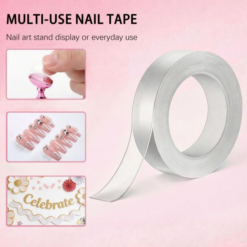 Soporte para Uñas Difenni Press On Rosa Pack de 10