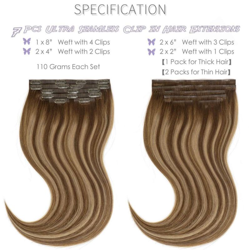 Extensiones de cabello Lacer Remy humano 110 g #4-4/27