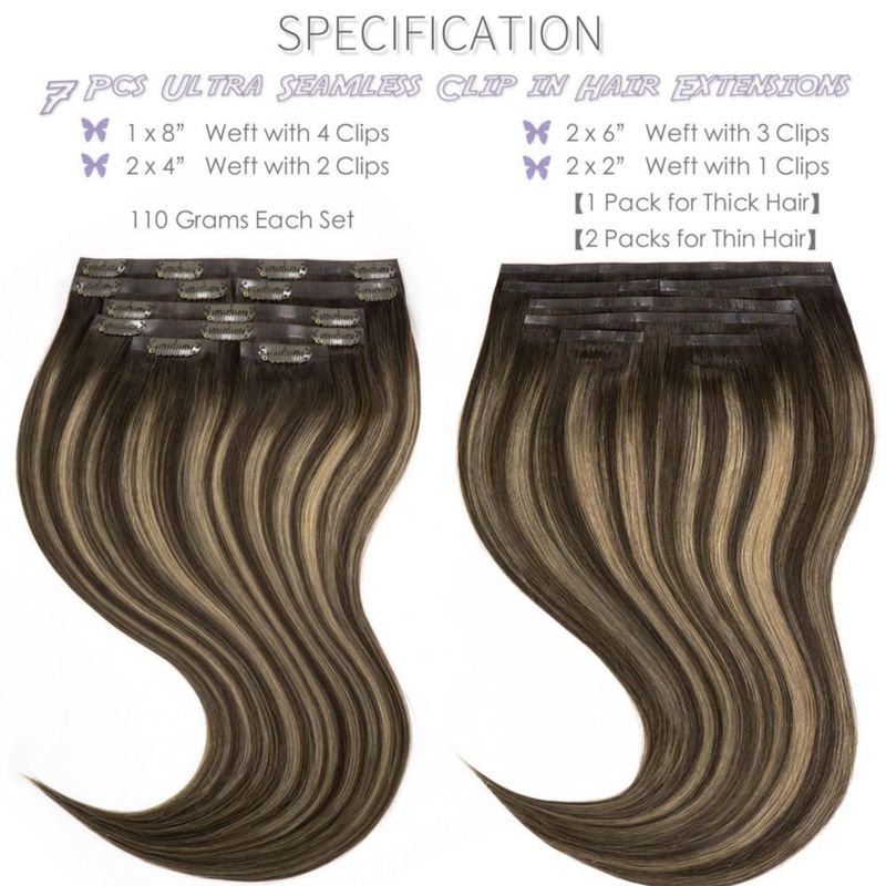 Extensiones de cabello Lacer Clip‑in 110 g #2-2/6