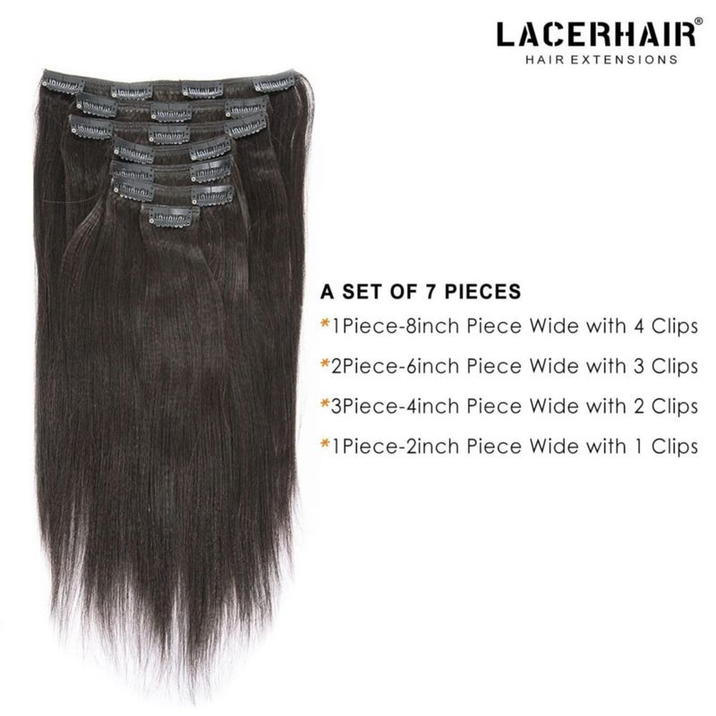 Extensión de cabello Lacer Yaki liso 120 g negro #1B