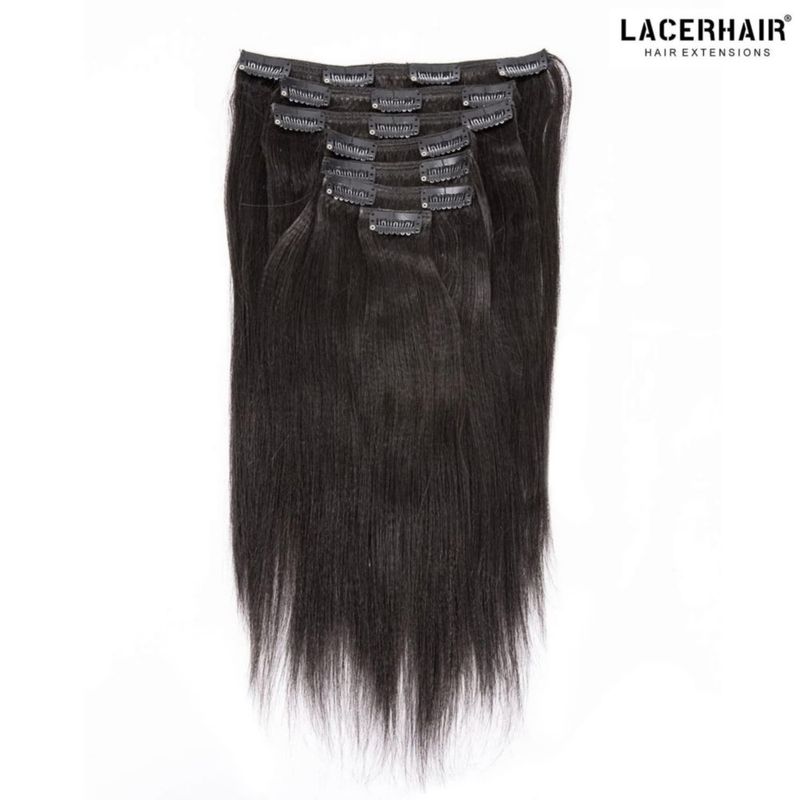 Extensión de cabello Lacer Yaki liso 120 g negro #1B