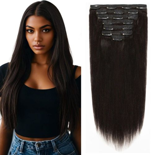 Extensión de cabello Lacer Yaki liso 120 g negro #1B