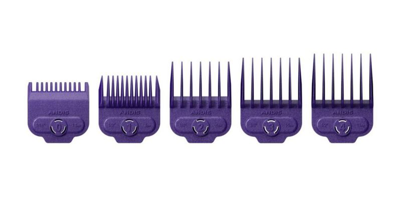 Peine para cabello Andis 1/16-1/2 pulg. juego magnético púrpura