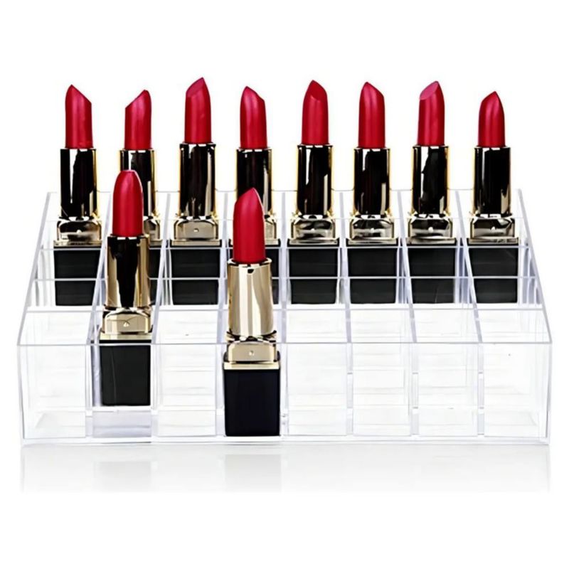 Organizador Exhibidor Acrílico Para Maquillaje 40 Labiales Transparente