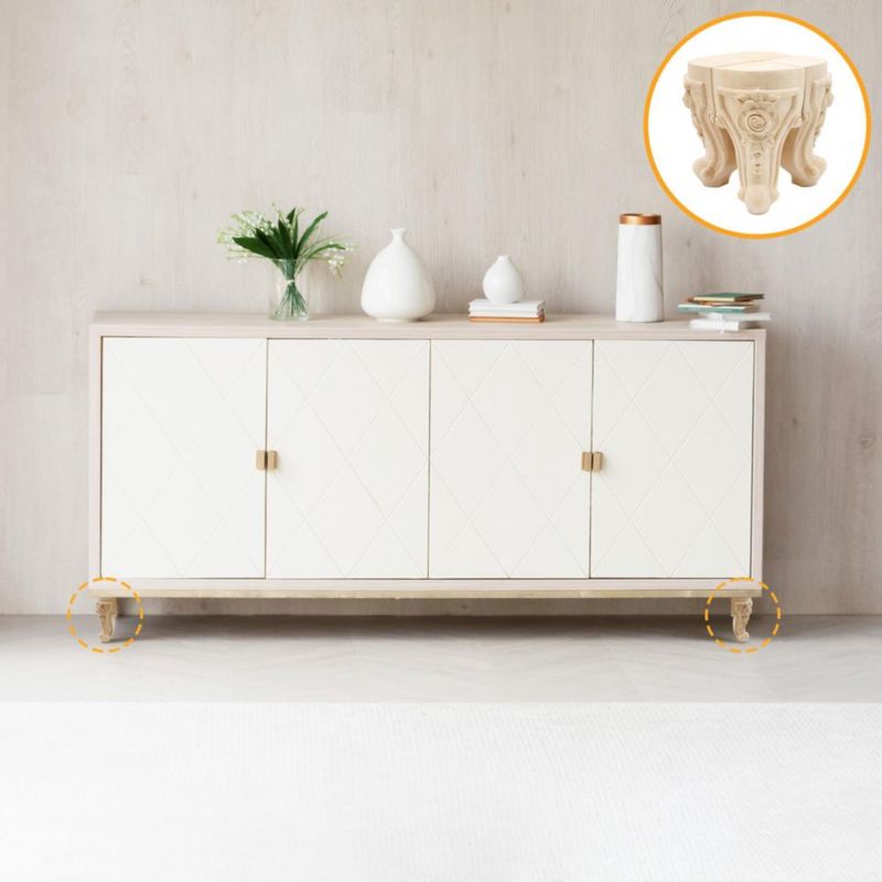 Pata de Mueble INKNOTE 15 cm Tallada en Madera Europea