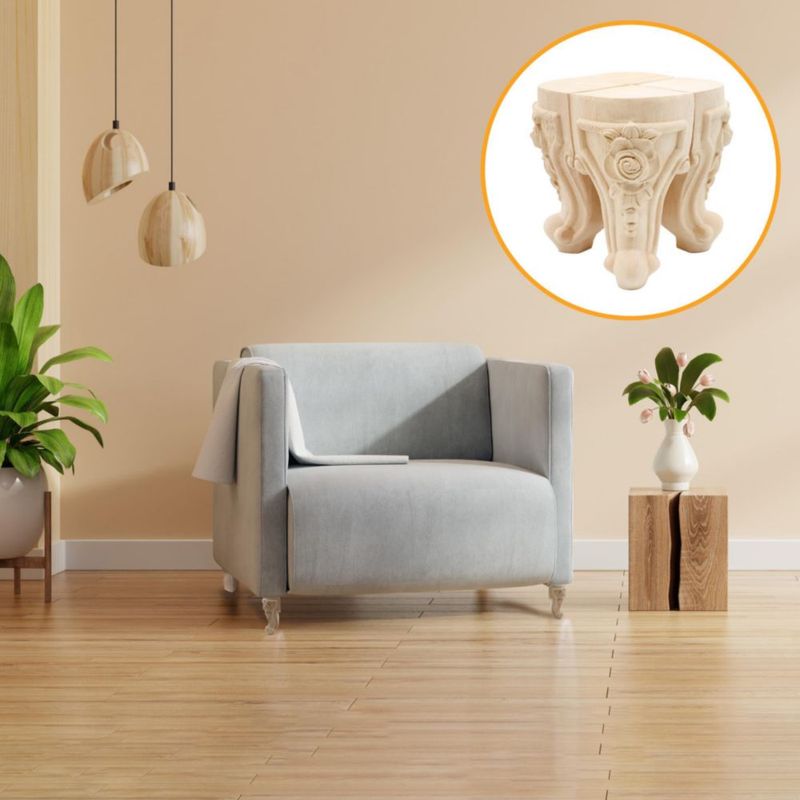 Pata de Mueble INKNOTE 15 cm Tallada en Madera Europea
