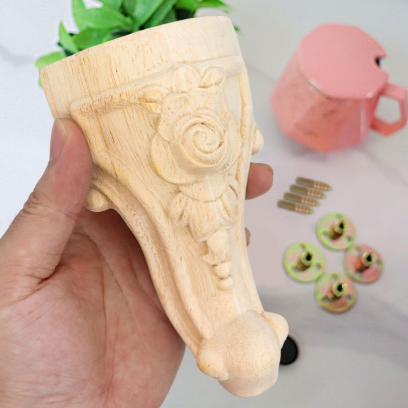 Pata de Mueble INKNOTE 15 cm Tallada en Madera Europea