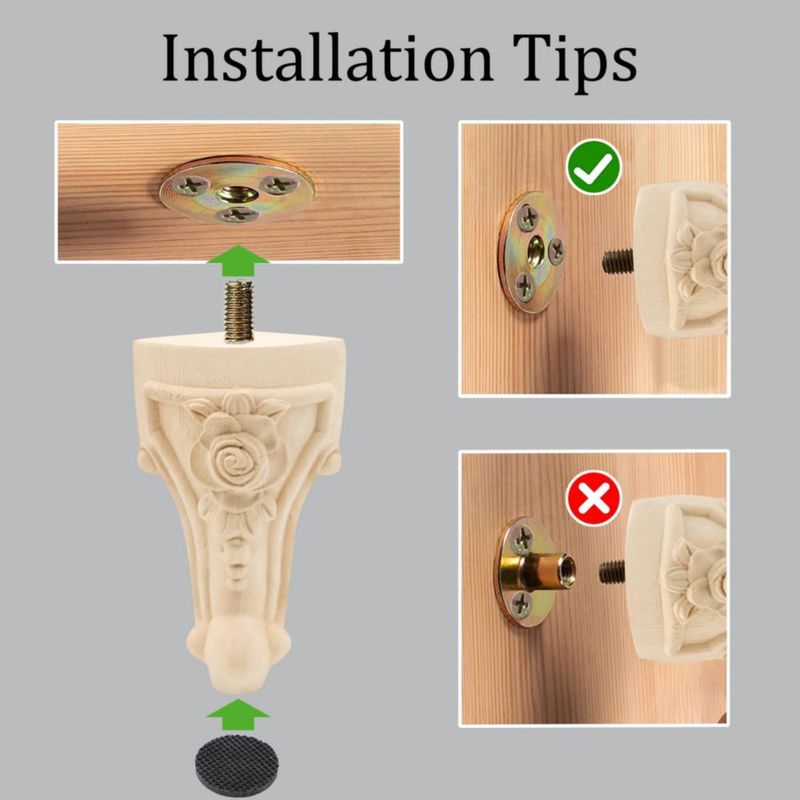 Pata de Mueble INKNOTE 15 cm Tallada en Madera Europea