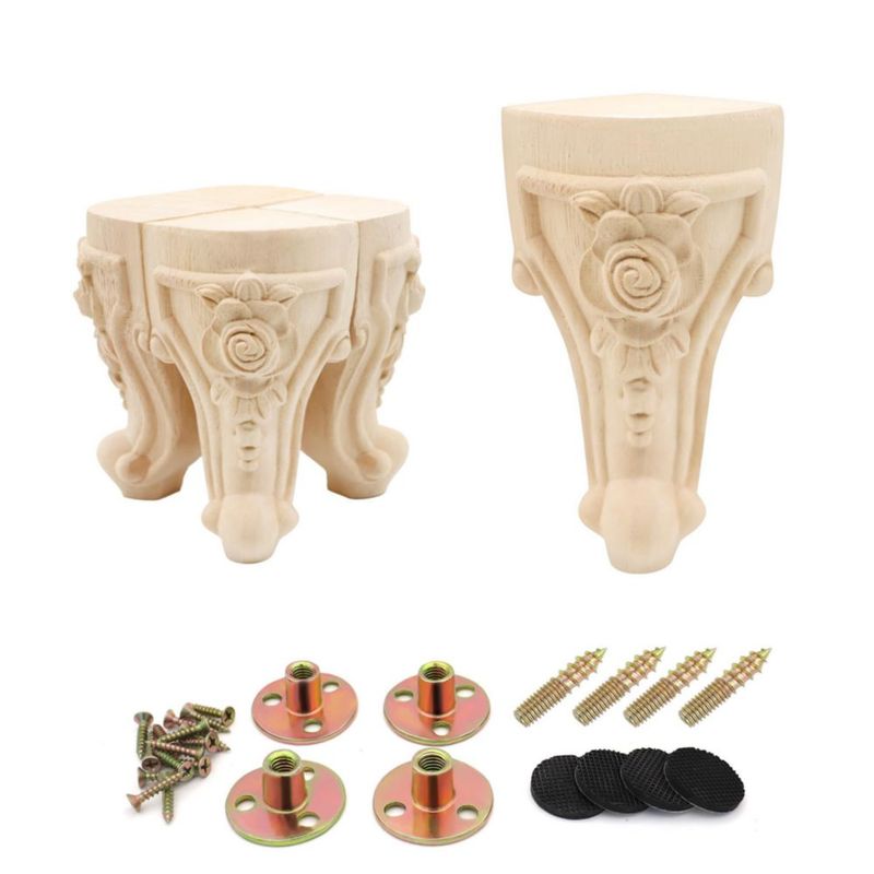Pata de Mueble INKNOTE 15 cm Tallada en Madera Europea