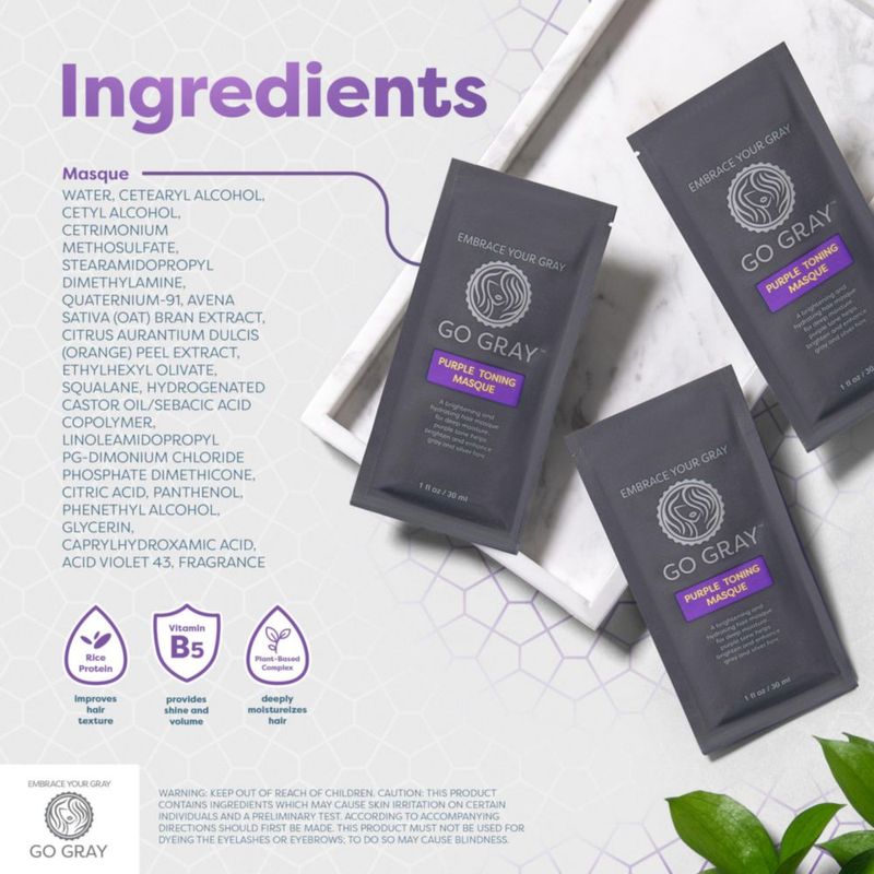 Mascarilla Capilar Go Gray 4×30 ml Tratamiento Tonificante Morado