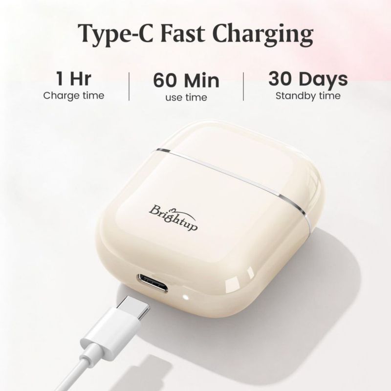 Afeitadora eléctrica facial Brightup USB‑C para eliminación de vello