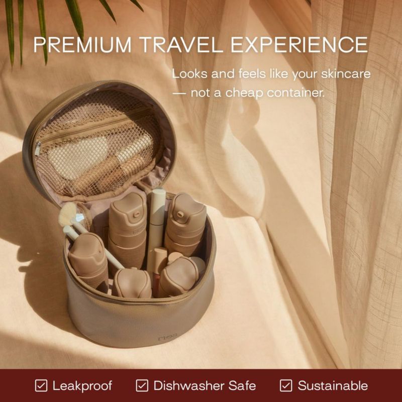 Juego de 5 botellas de viaje RIES 34 oz/17 oz – Aprobado por la TSA