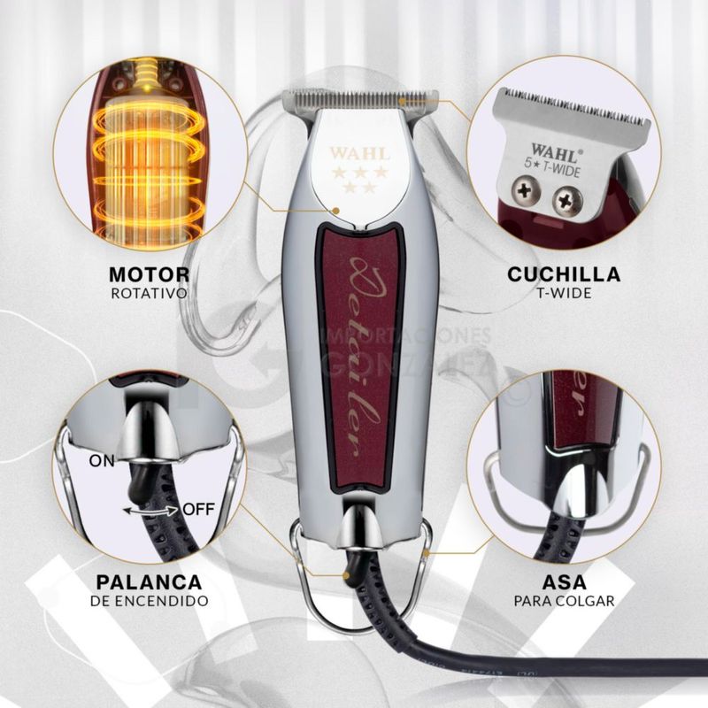 Terminadora Profesional Wahl Detailer 5 Stars Original Uso Rudo Estéticas Barbería