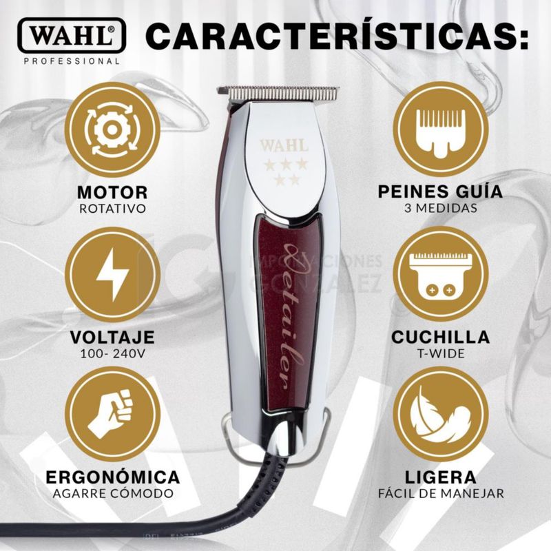Terminadora Profesional Wahl Detailer 5 Stars Original Uso Rudo Estéticas Barbería