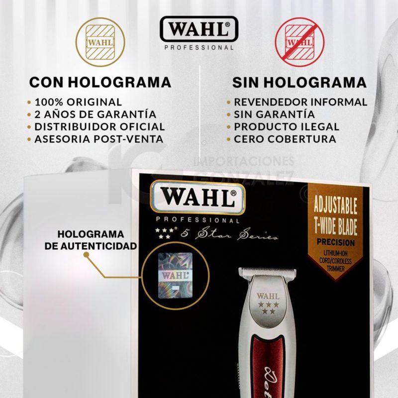 Terminadora Profesional Wahl Detailer 5 Stars Original Uso Rudo Estéticas Barbería