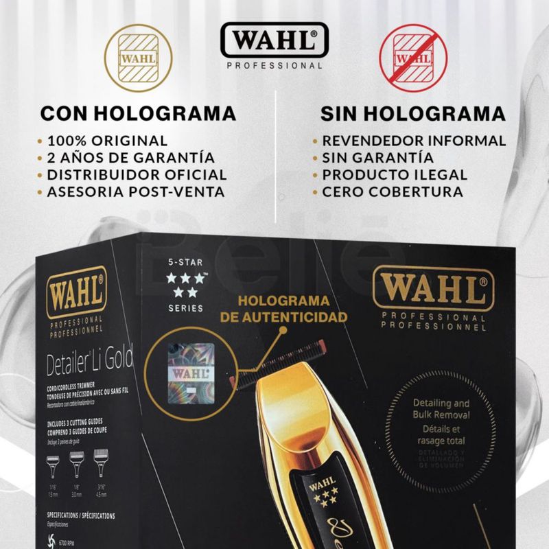 Máquina Terminadora Wahl® Detailer Li Cordless Gold 8171-700