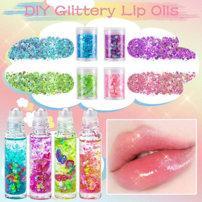 Kit DIY de Brillo Labial BRIPATI con Botellas de Rodillo para Niñas