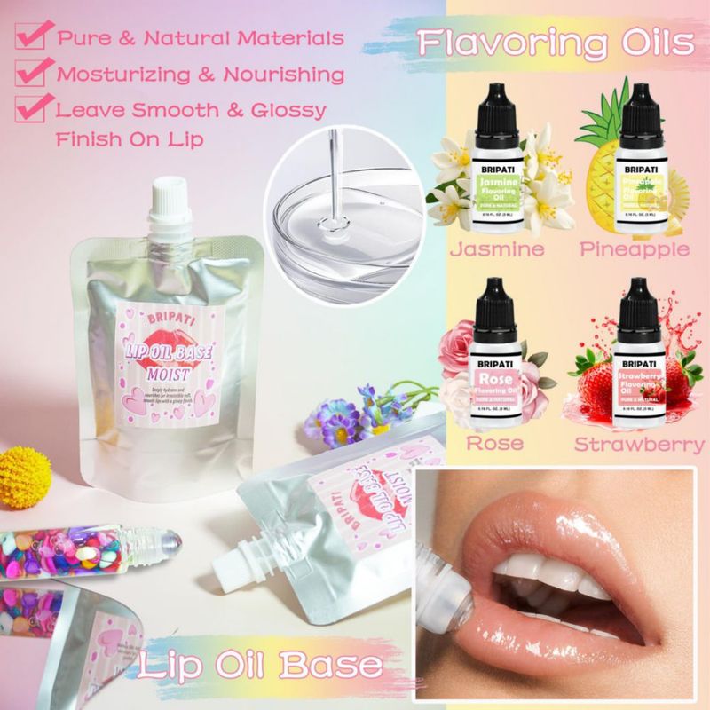 Kit DIY de Brillo Labial BRIPATI con Botellas de Rodillo para Niñas