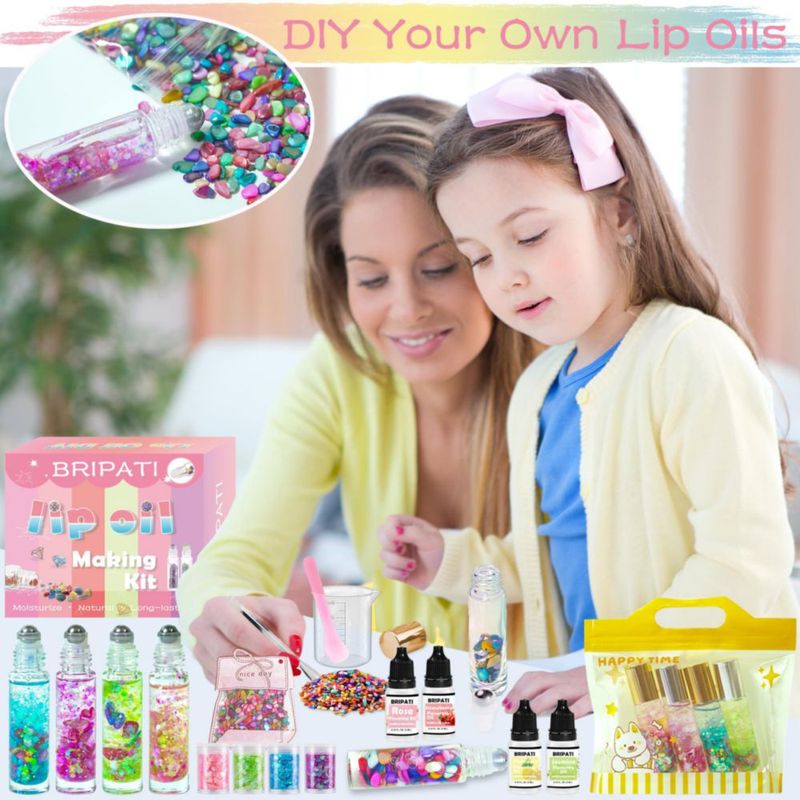 Kit DIY de Brillo Labial BRIPATI con Botellas de Rodillo para Niñas