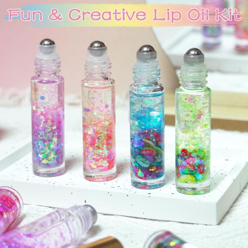 Kit DIY de Brillo Labial BRIPATI con Botellas de Rodillo para Niñas